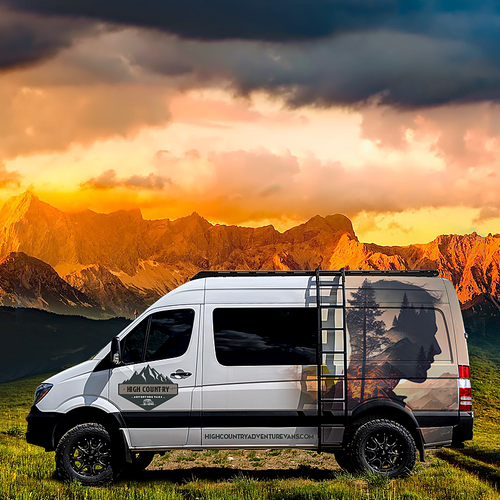 Nature inspired Sprinter Van Wrap design for High Country Adventure Vans Design by ⭐Voicu™