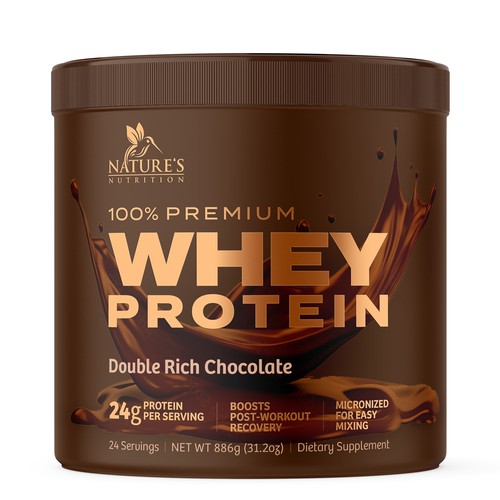 Tasty Whey Protein Chocolate Design Needed for Nature's Nutrition Design réalisé par Leoxgfx