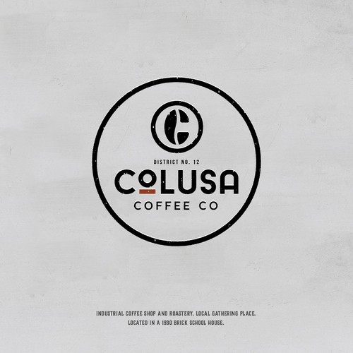 Design an industrial coffee house logo. Alternate logo with  District No. 12 Diseño de merci dsgn