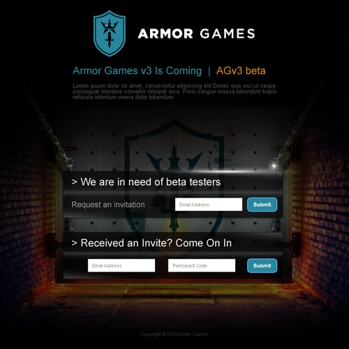Breath Life Into Armor Games New Brand - Design our Beta Page Design by jokaDCV ™
