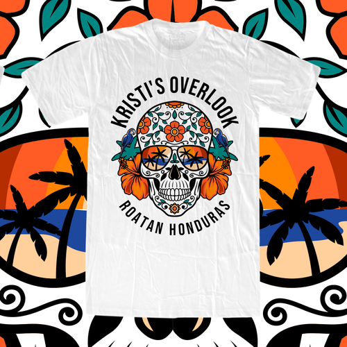 Sugar Skull t shirt-Kristi's Overlook-ontwerp door EDS TER