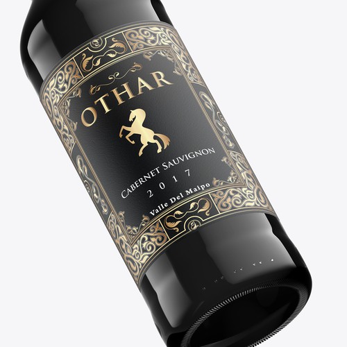 Wine labels inspired in Atilas Horse Design by Shark1@
