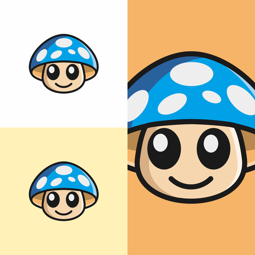 Youthful mushroom logo with eyes and a smile Design by chandra.k