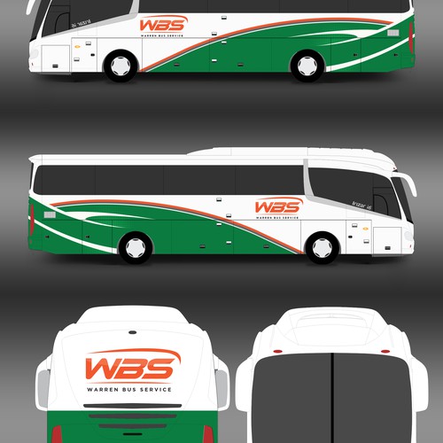 Charter Bus Graphics Incorporating Company Logo Competition Design by Kiky Rizki