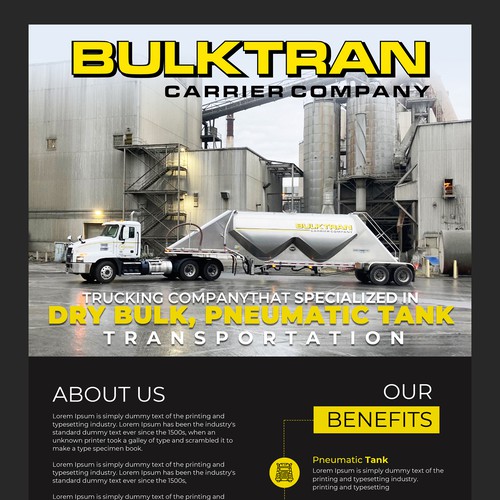 Trucking company marketing flyer Design by websmartusa