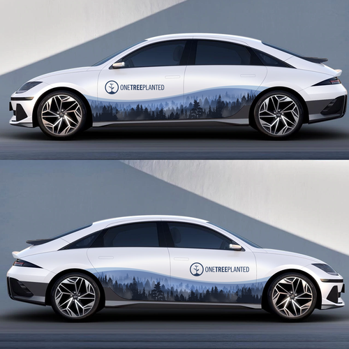 Design a sleek and professional vehicle wrap for a reforestation nonprofit's EV fleet Design by theANUNGs