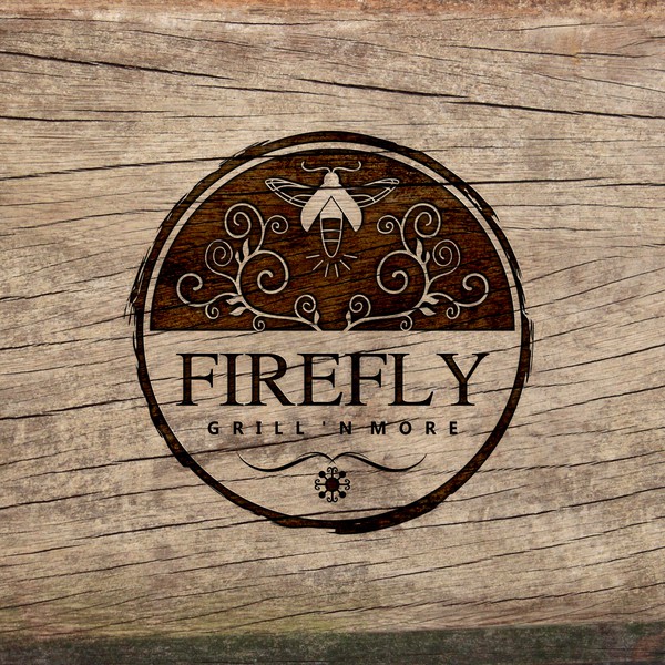 Design by yUrka titled "Design a simple, vintage/rustic logo for Firefly Grill 'n More"