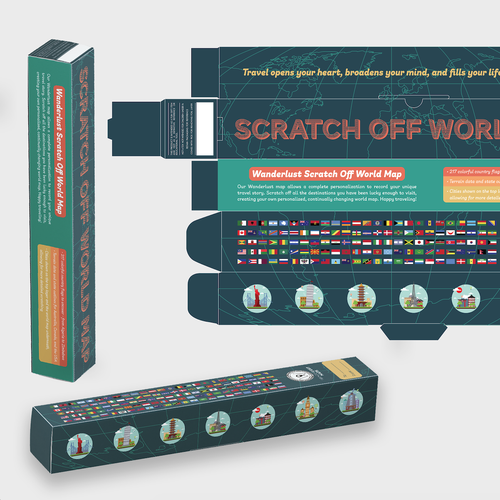 Designs | box design for scratch off world map | Product packaging contest