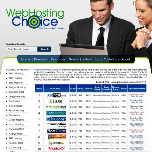 Redesign WebHostingChoice.com Design by ArsDesigns!