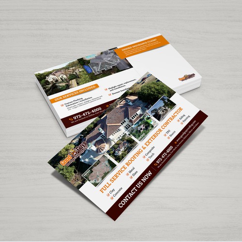 Designs | Roofing Company Postcard Layout | Postcard, flyer or print ...