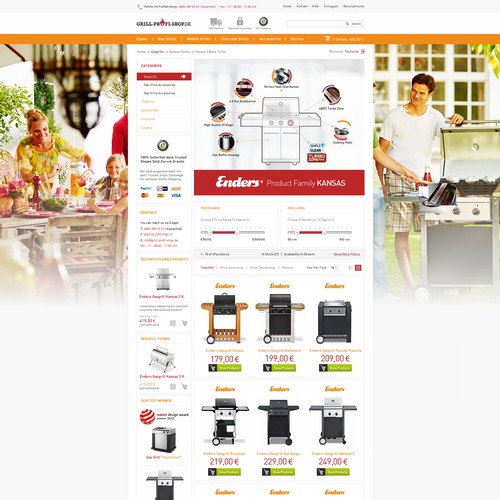 Online-Shop Design: New design for grill-profi-shop.de デザイン by Technology Wisdom