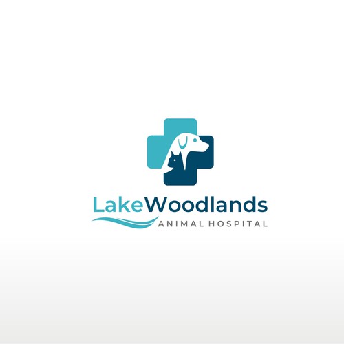 Veterinary logo design for a small animal hospital located next to a lake! Design by Leona