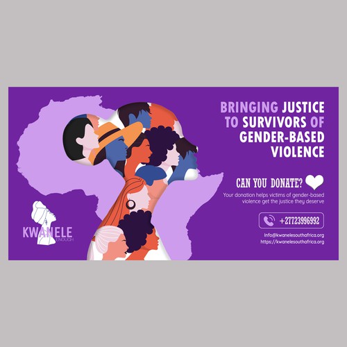 99d NONPROFIT WINNER: Design a fundraiser banner to appeal to donors to support survivors of GBV Design by Wisden