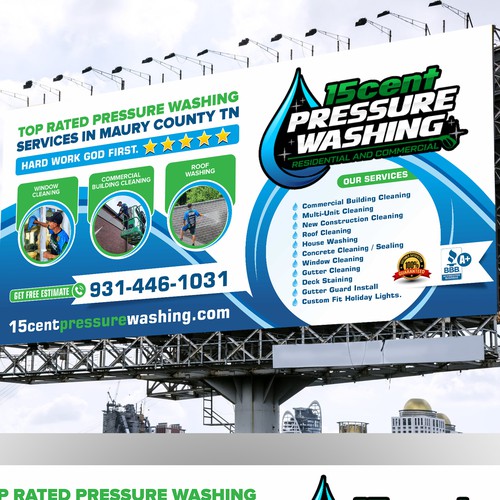 Modern Pressure Washing Billboard Design by JobDONE