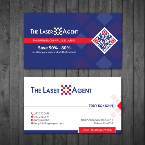 Create a modern, memorable business card for The Laser Agent! Design by Tcmenk