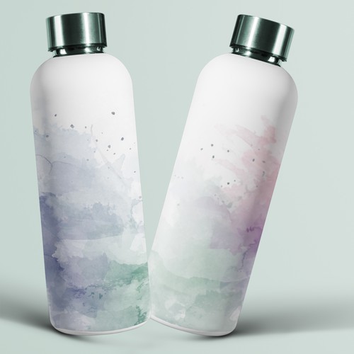 Watercolor design for bottle and mug Design réalisé par mariby ✅