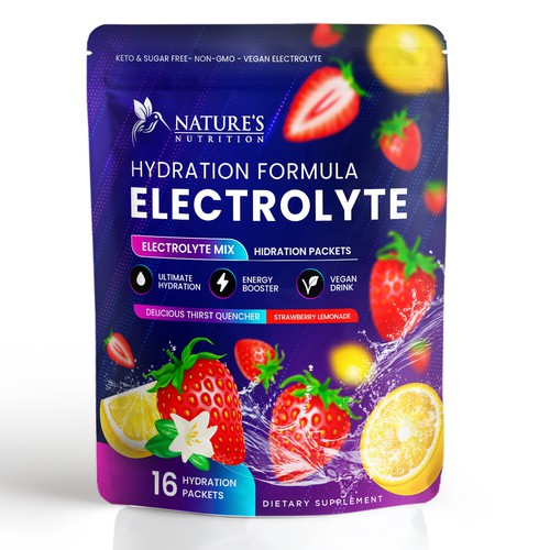 Refreshing Hydration Electrolytes Design Needed for Nature's Nutrition Design by Davi Giolo ★