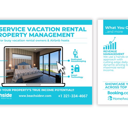 Design a Vacation Rental Management Postcard - Appeal to Property Owners Design by noetikmedia