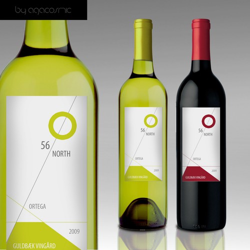 Wine label for new wine series for Guldbæk Vingård Design by AgaCosmic