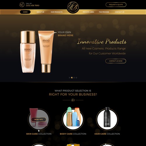 Black & gold themed website design Réalisé par MyCreativeMind