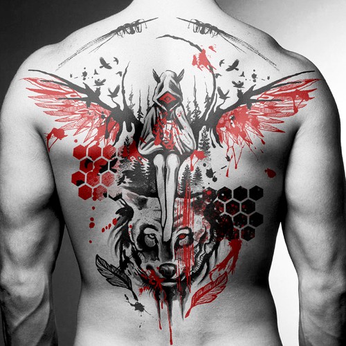 背中一面に入れるタトゥーをデザインしてください Tattoo Contest 99designs