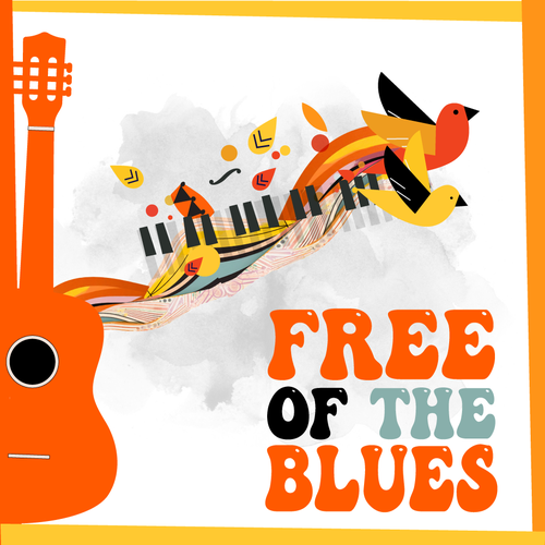 One Panel Album cover for a single salsa song - Free of the Bues Design by ALOTTO