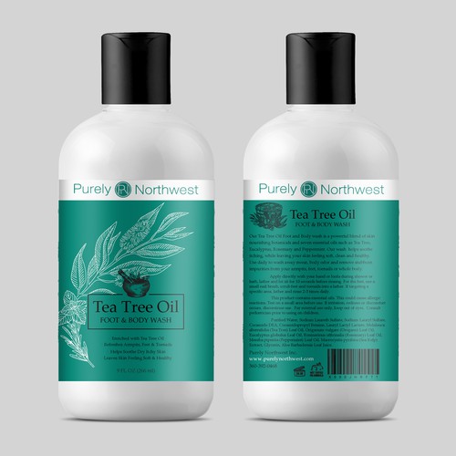 Updated Tea Tree Body Wash Label Design réalisé par Nirmana92