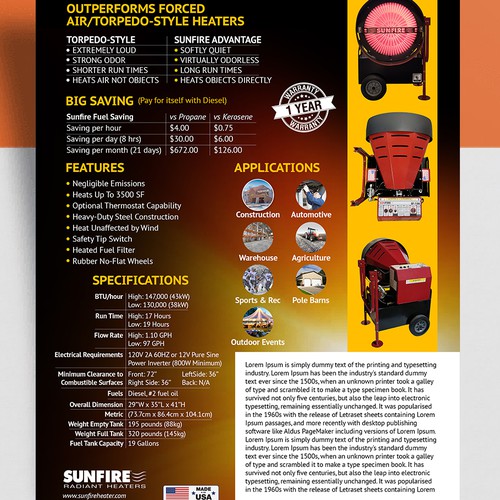 Creative Flyer for a highly unique and heavy-duty Portable Heater Design by Naveed Aziz