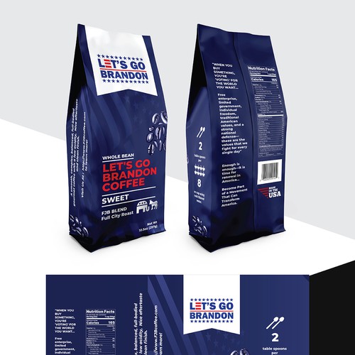 Coffee Bag design that appeals to "Let's Go Brandon" Coffee Drinkers Design réalisé par TheThreeMedia