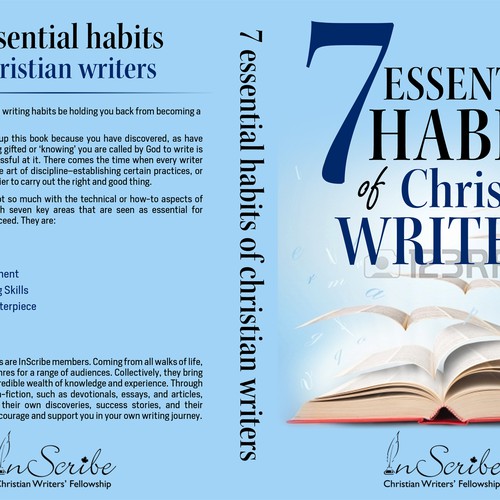 Create a captivating book cover for anthology, 7 Essential Habits of Christian Writers Design by Ramarao V Katteboina