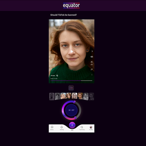 Designs | Equator app discussion page | Web page design contest