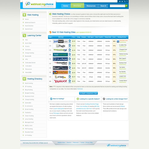 Redesign WebHostingChoice.com Design by flashing