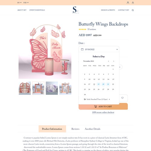 Develop an elegant website for a creative backdrops rental company Design by ⚡️unbox.style⚡️