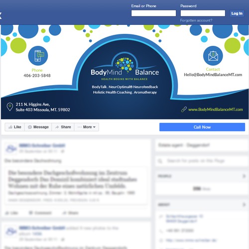 Create a Facebook face for cool alternative healthcare practice