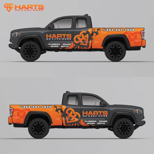 Harts Service Toyota Tacoma Partial Wrap Design by adelea