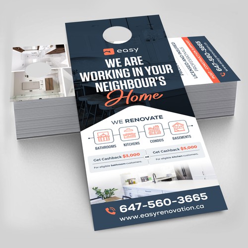 Door Hanger Flyer for Renovation Company Design by Artist@Joy Dey