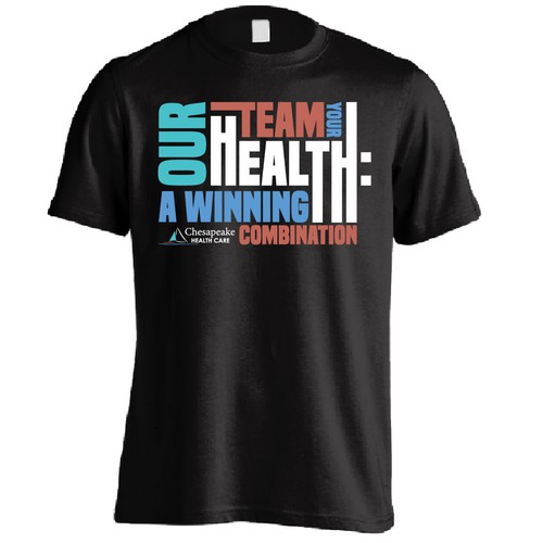 コンペ「Design the Winning Look for our T-Shirt – Our Team, Your Health: A Winning Combination」のデザイン by mozaikworldさん 