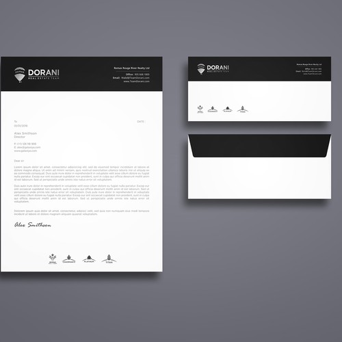 BUSINESS CARD, LETTERHEAD & ENVELOPE Design by Galaxiya