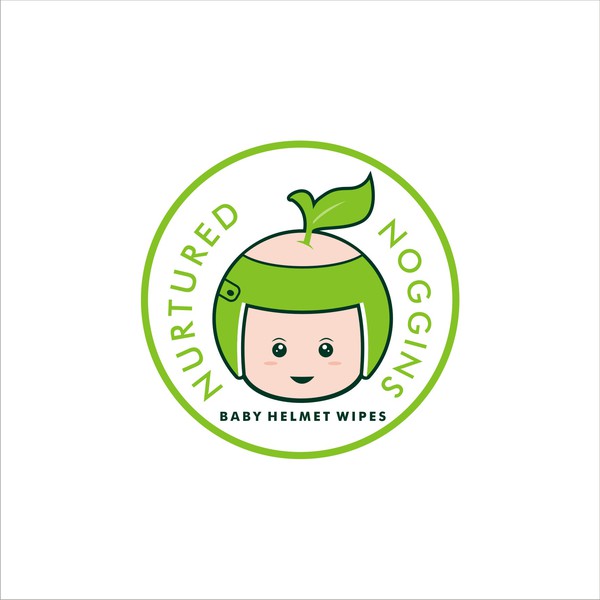 A cute, fun logo design for babies with helmets