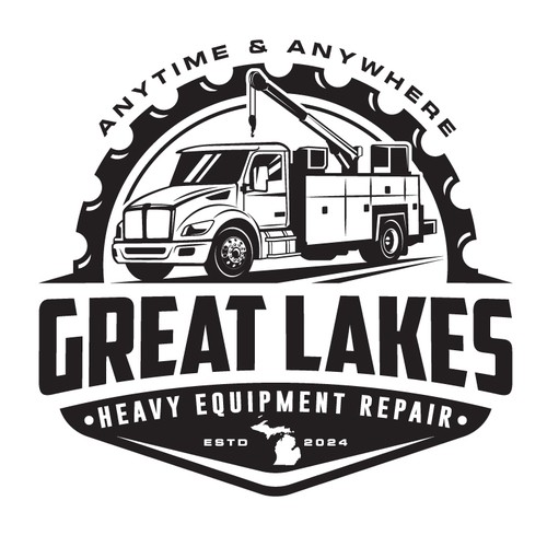 Creative design for heavy equipment repair in the state of Michigan Design by STEP FORWARD