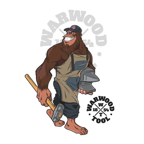 We need a Bigfoot mascot who is forging to showcase our brand Design von Xshand