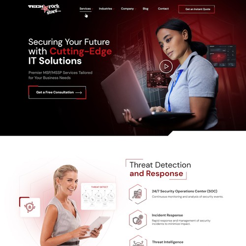 Cutting-Edge Website Design for Premier MSP/MSSP - Tech Rockstars, Inc Design by pb⚡️