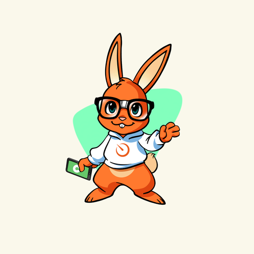 Cute geeky fun rabbit or monster for techies Design by STUDIO AG