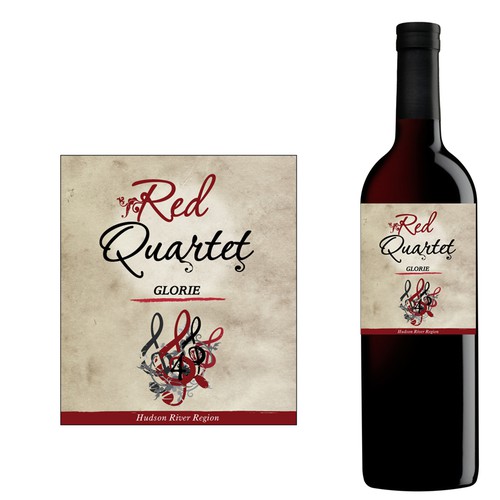 Glorie "Red Quartet" Wine Label Design Design by digitalmartin