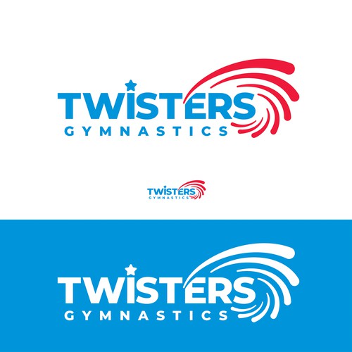 Twister Gymnastics Logo Rebrand - Modern, Exciting, Clean Logo Update for Kids Gymnastics Facility Design by DR Creative Design