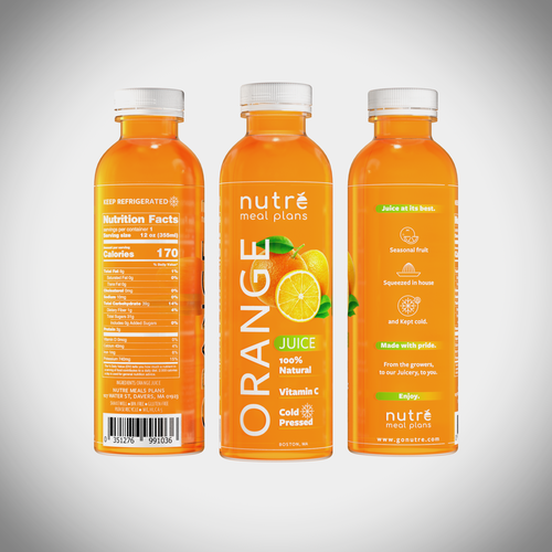 Easy Orange Juice Bottle.. Full Wrap! Design by Dodda Leite