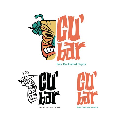 Tiki Bar logo - Rum, Cocktails & Cigars. Design by Dilanys Acosta