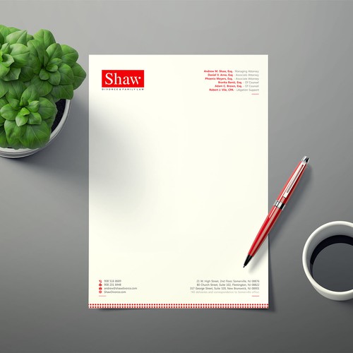 Letterhead for Divorce & Family Law Firm; Modern, Minimalist, Conservative Design Design by Xclusive16