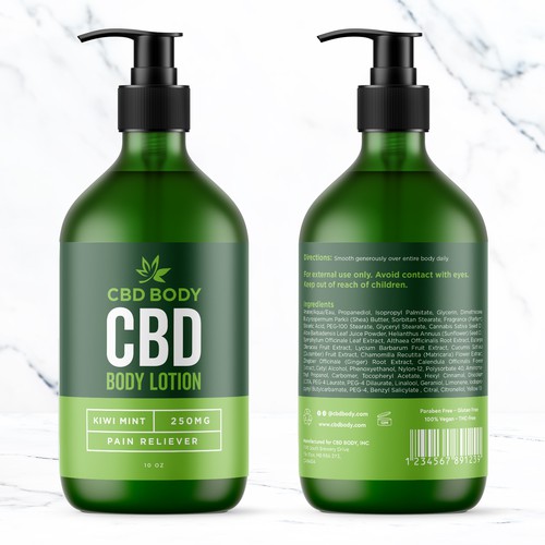 CBD Body Lotion Label Design Contest Design réalisé par bcra