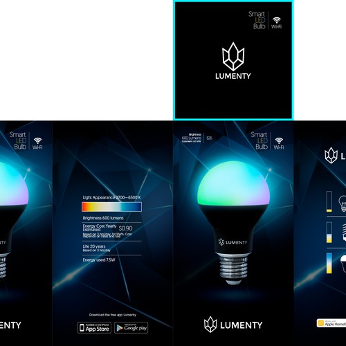 We need to create a sophisticated package for smart lamps. Design by leandropalencia84